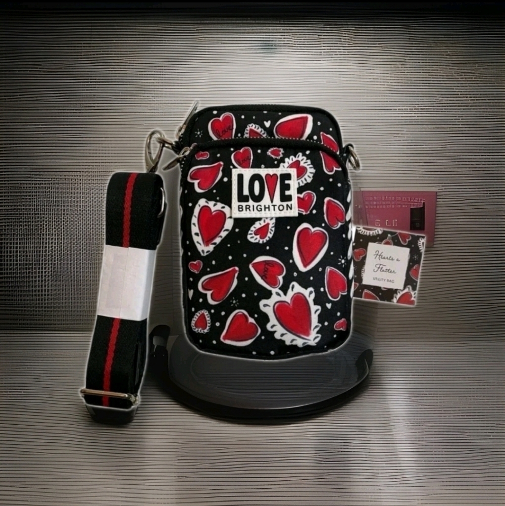 Brighton Hearts A Flutter Crossbody Utility Bag NWT - Picture 3 of 8